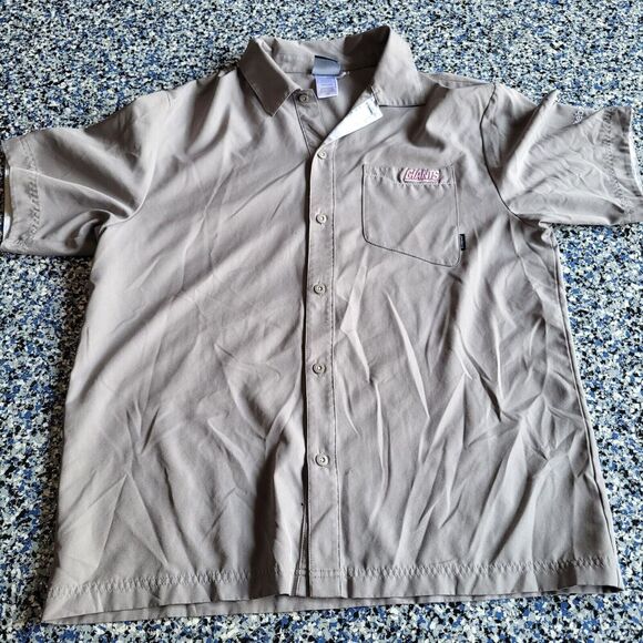Reebok NFL New York Giants Men's Gray Short-Sleeve Button Down Size Large - Picture 1 of 11